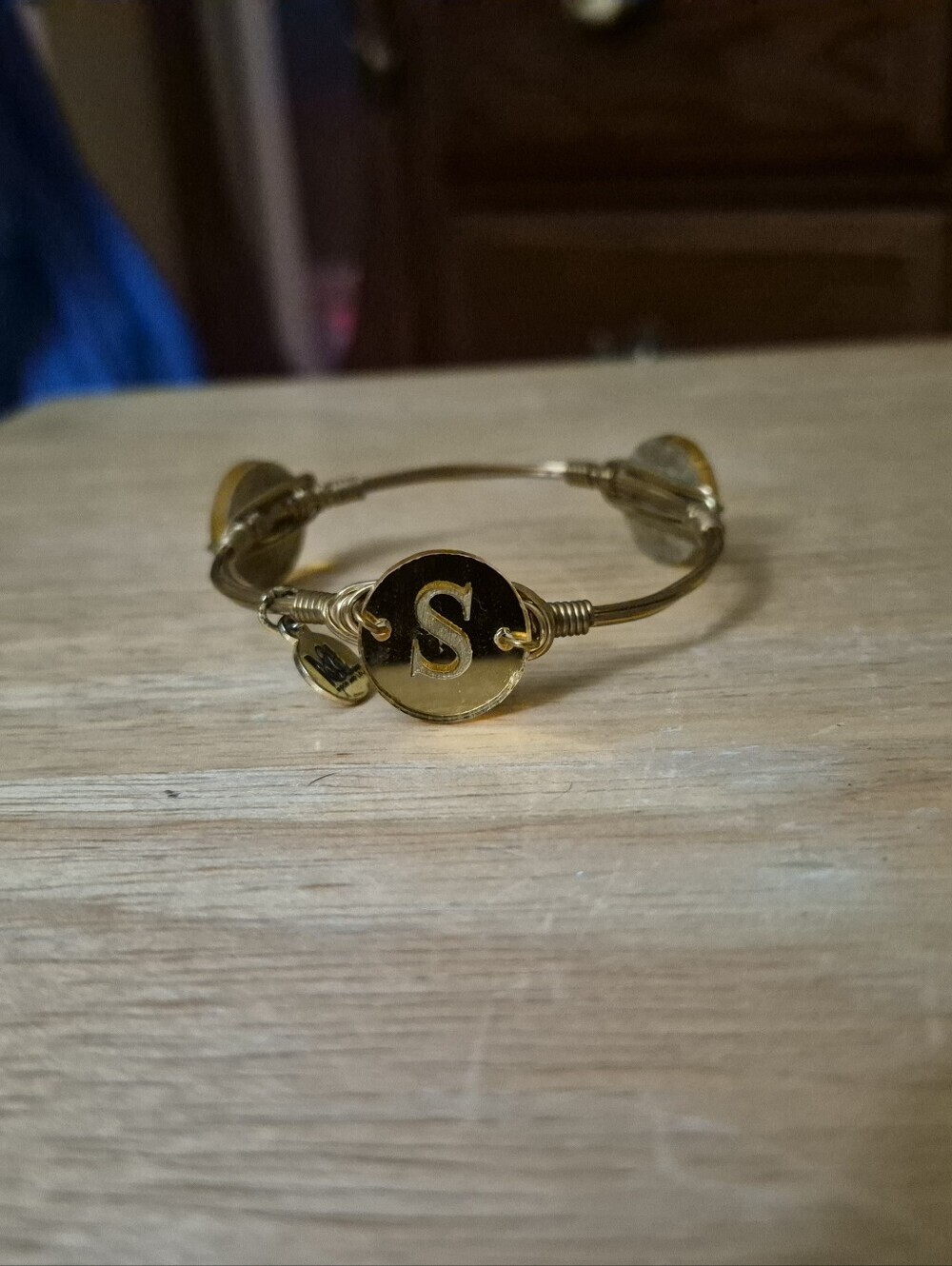 Moon And Lola Monogram S Wrapped Bangle Bracelet